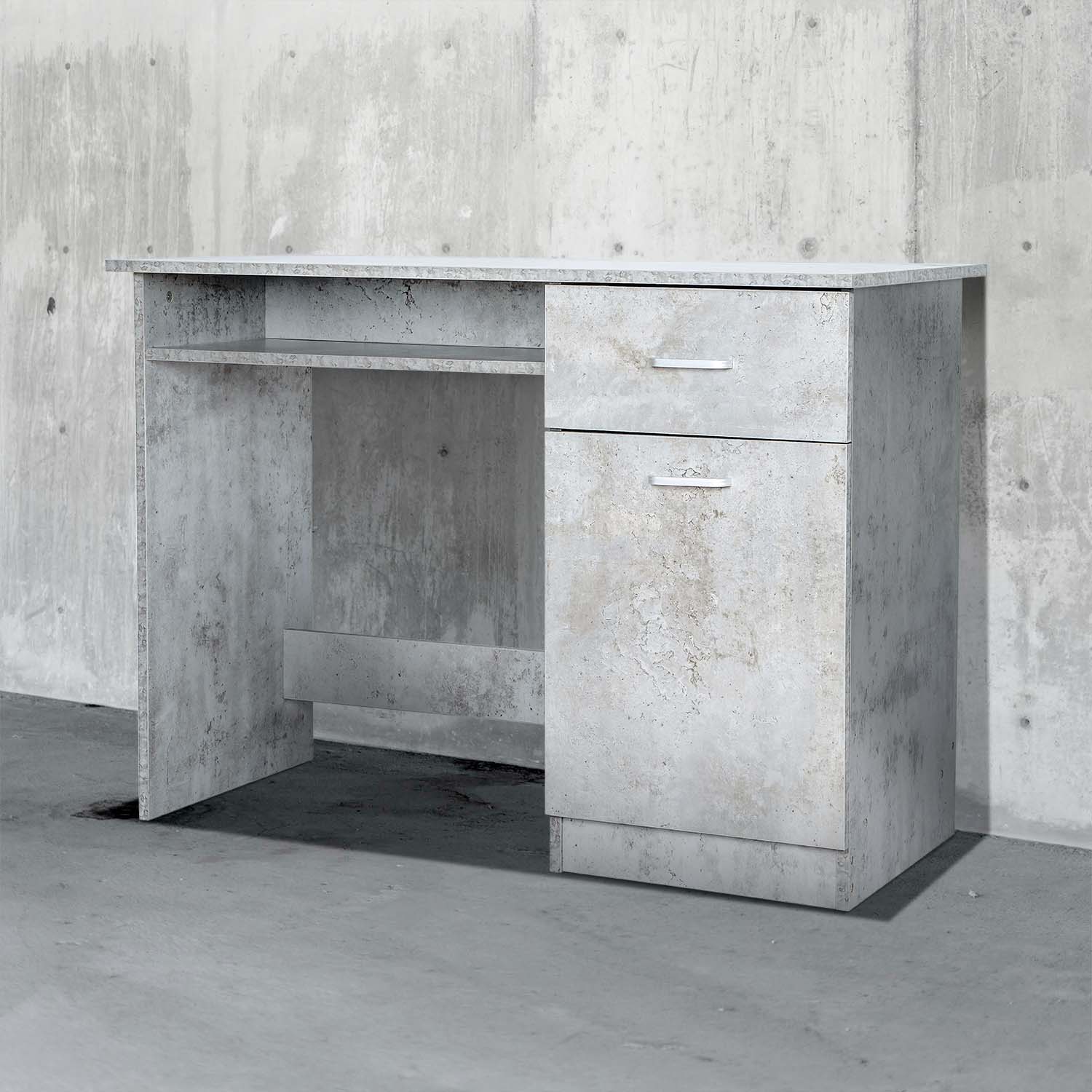 Sally - scrivania in legno di pino con 1 anta + 1 vano + 1 cassetto - 100x50x73 cm