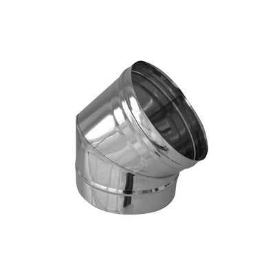 CURVA IN ACCIAIO 316L A 45  ° PER CANNE FUMARIE- Diam. 50- DK- pezzi 1