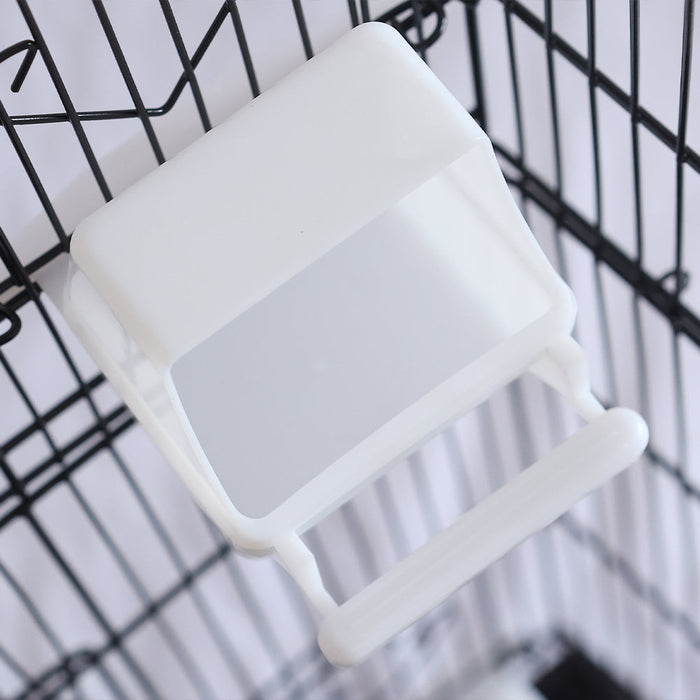 Gabbia Voliera Nera per Uccelli Volatili Pappagalli con 2 Aperture e Giocattoli