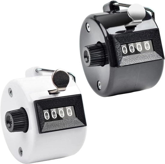Contatore metallico clicker - contatore a 4 cifre per contatore di persone - coaching e golf - contatore di giri e maglia - 2 pezzi