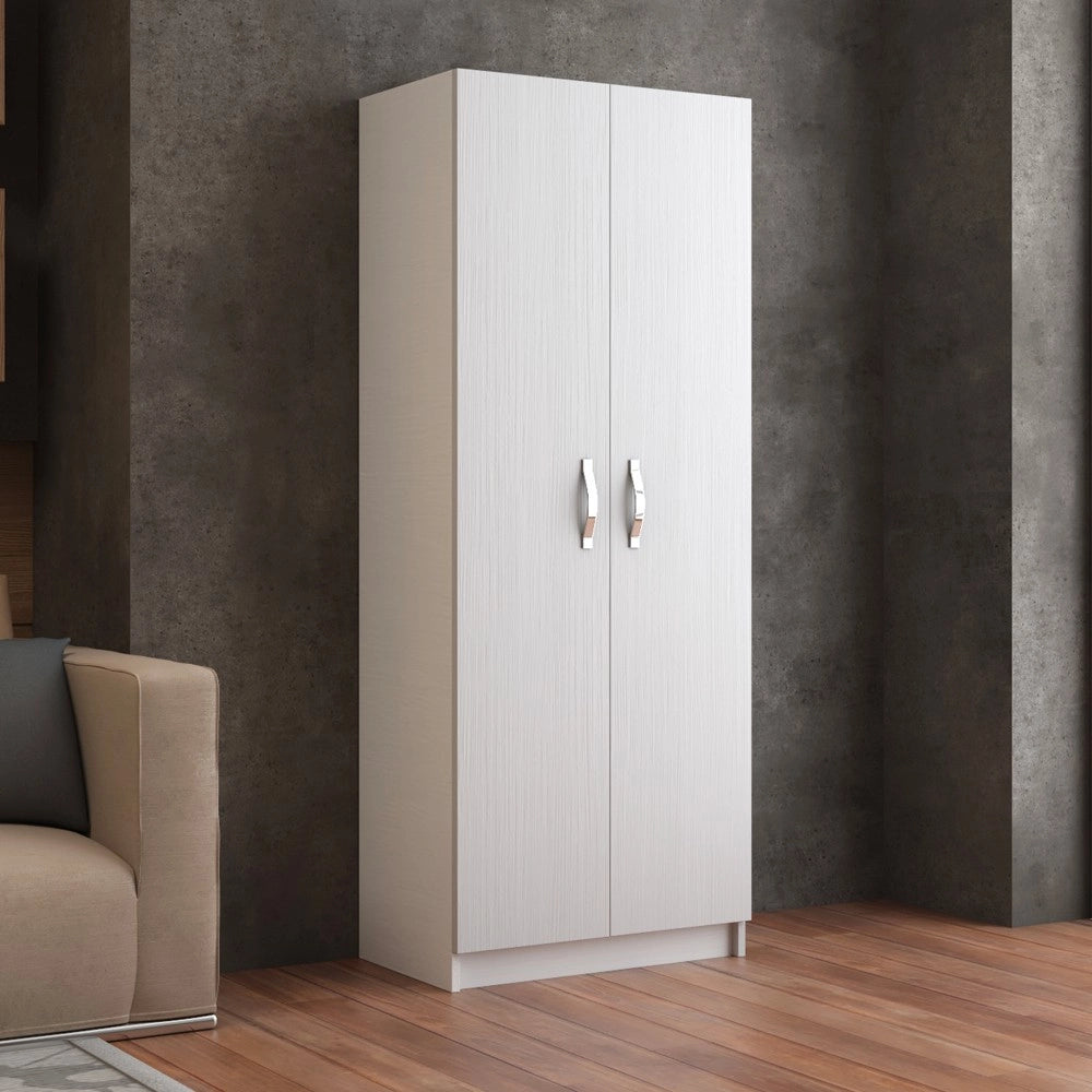 Armadio scarpiera 2 ante e 5 ripiani Gabriella 180 colore bianco frassinato