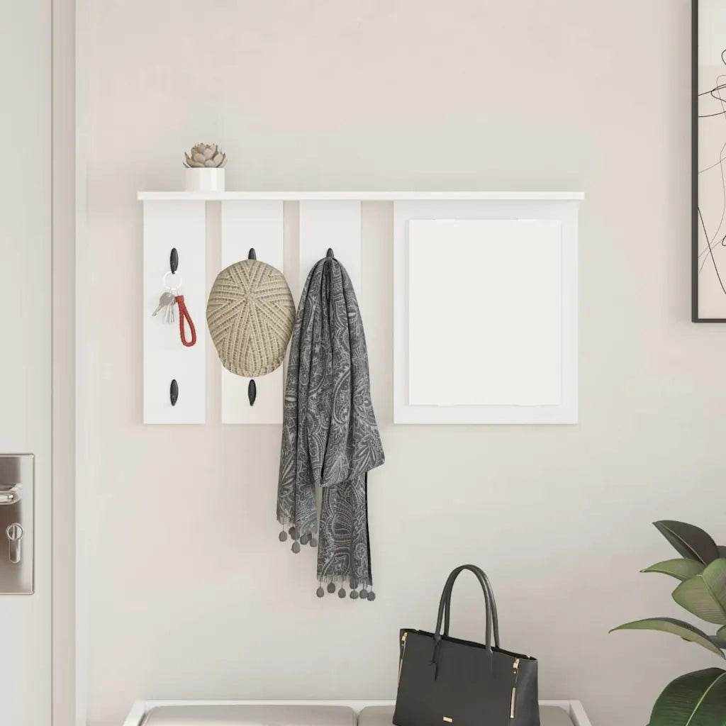 vidaXL Appendiabiti a muro Bianco 85 x 10 x 45 cm Legno multistrato