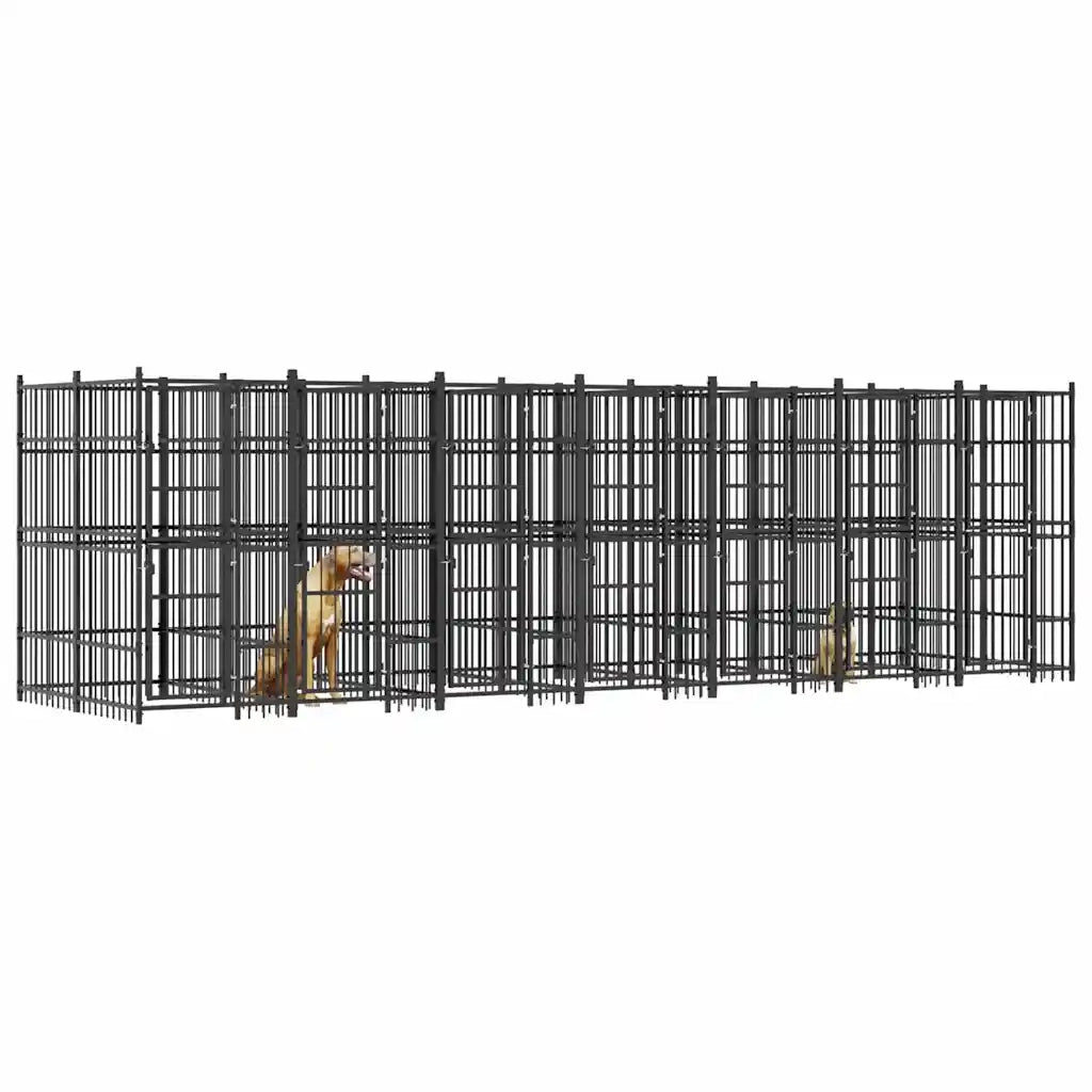 Gabbia per Cani da Esterno in Acciaio 12,9 mÂ²
