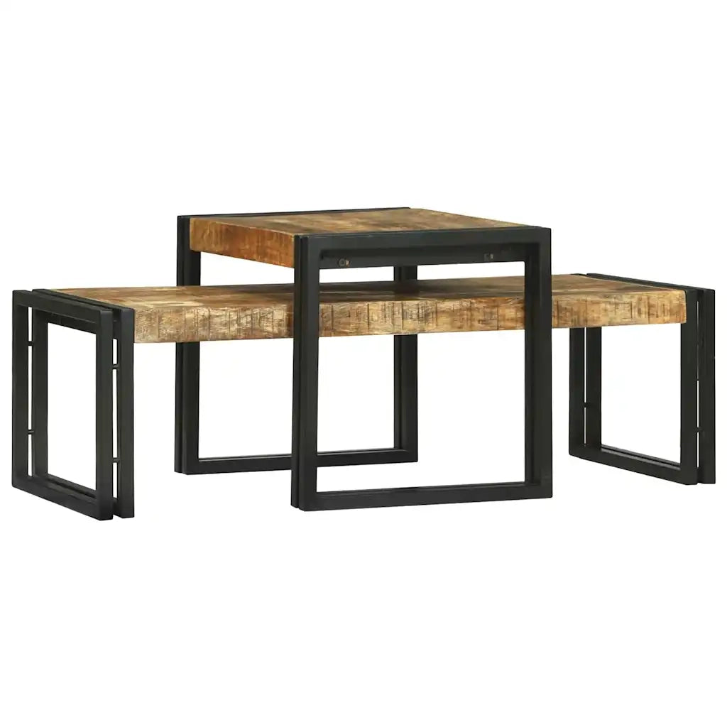 Tavolino da salotto 2 pcs Marrone Legno di mango massello 4104721