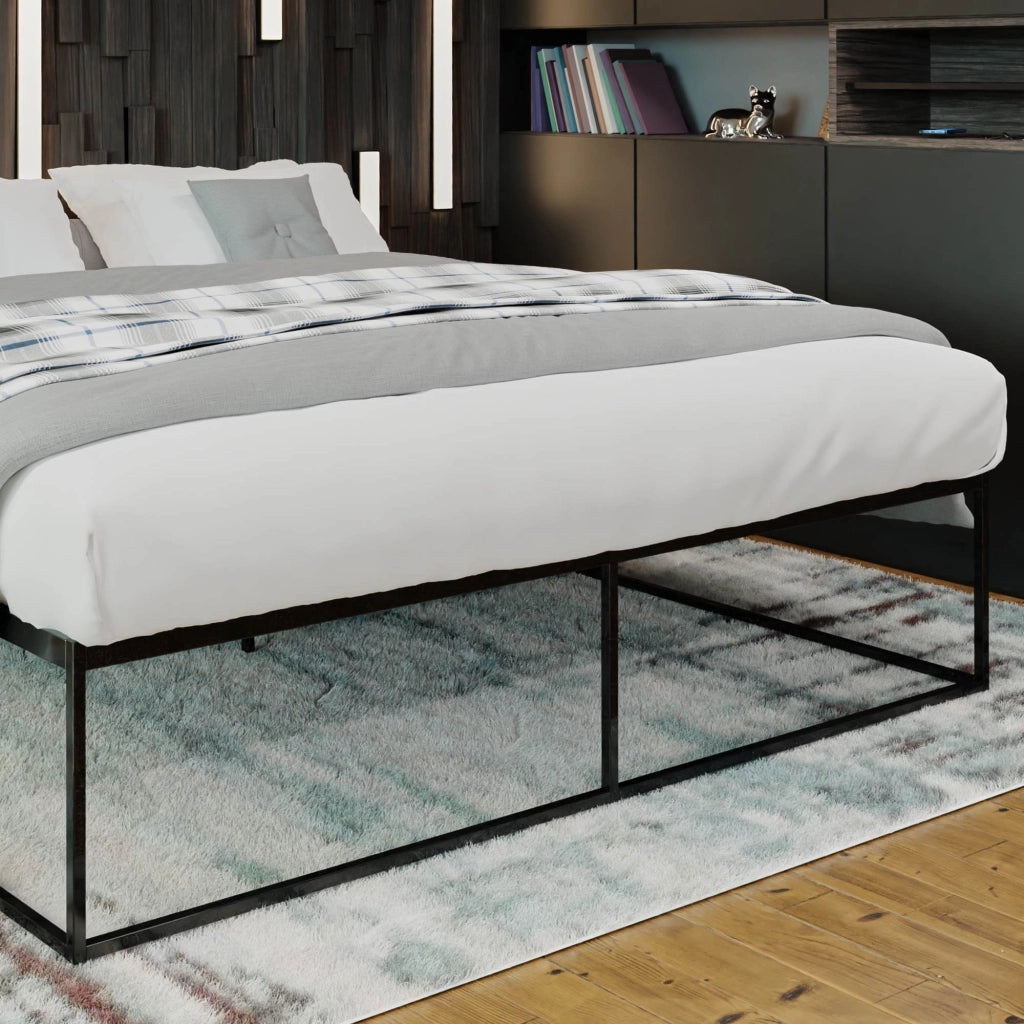 Letto in metallo Scala nero,200x200x46 cm