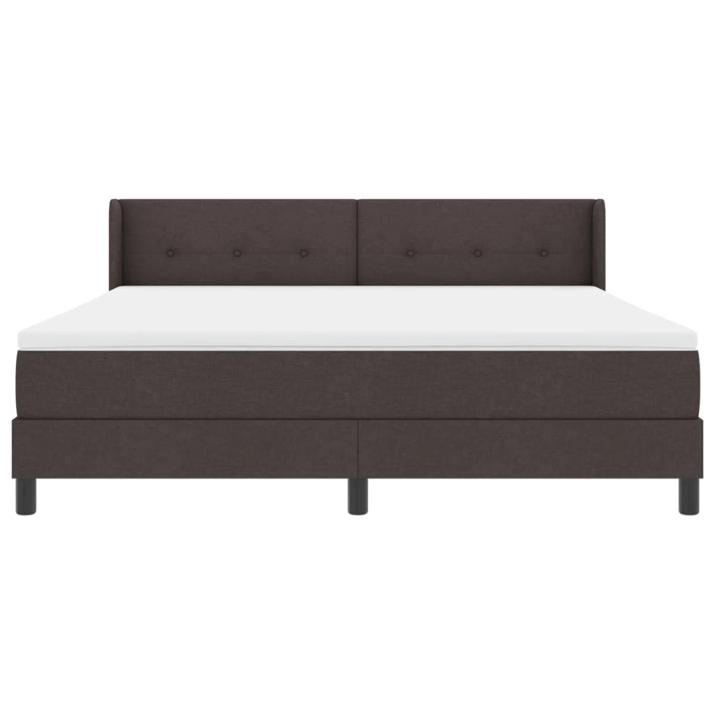 Letto a molle con testiera Marrone Scuro 200 x 180 cm Tessuto 3341121