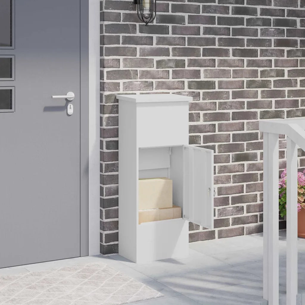 vidaXL Cassetta per pacchi Bianco 44.5 x 29 x 110.5 cm Acciaio
