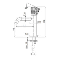Miscelatore lavabo senza scarico e senza foro sul corpo - serie Celebrity