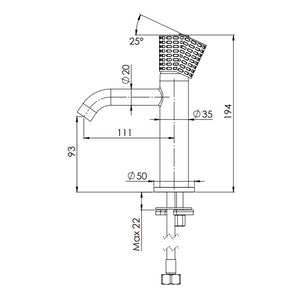 Miscelatore lavabo senza scarico e senza foro sul corpo - serie Celebrity