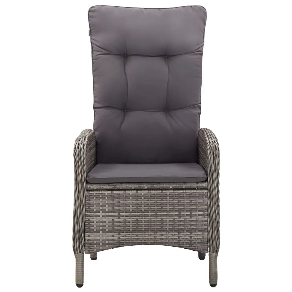 Set Pranzo da Giardino 11pz in Polyrattan Grigio 3058555