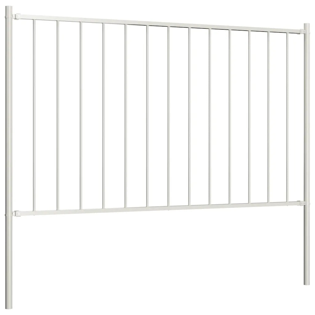 Pannello di recinzione Woerden con pali in acciaio 1,7x1,25 m Bianco 145217