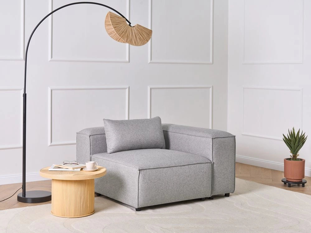 Divano angolare a 1 posto Modulo in ecopelle grigio Brande stile moderno