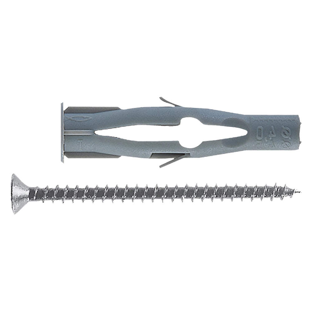 TASSELLO NYLON CON VITE 'FU-V' FU 6x35V Ø  6 x 35-vite 3,5x45 mm- 100 pezzi  - FISCHER