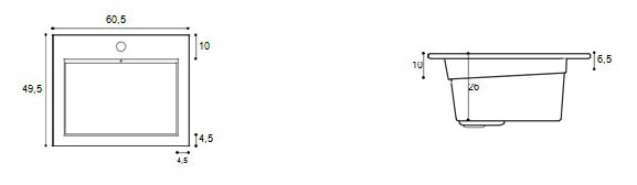 Mobile Lavatoio Vasca Zeus in MineralMarmo Apertura a 2 Ante 60x48x50 cm Olmo Bianco