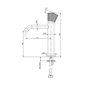 Miscelatore per lavabo altezza media senza scarico e senza foro sul corpo - serie Celebrity