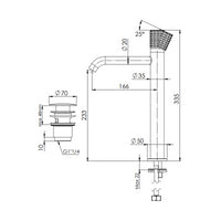 Miscelatore alto per lavabo con scarico click-clack e troppo pieno - serie Celebrity
