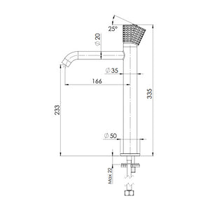 Miscelatore alto per lavabo modello XL senza scarico - serie Celebrity