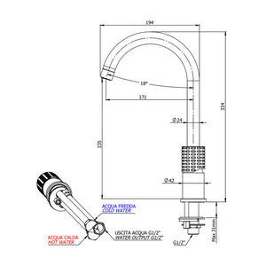 Miscelatore lavabo a due fori con bocca L senza scarico - serie Celebrity