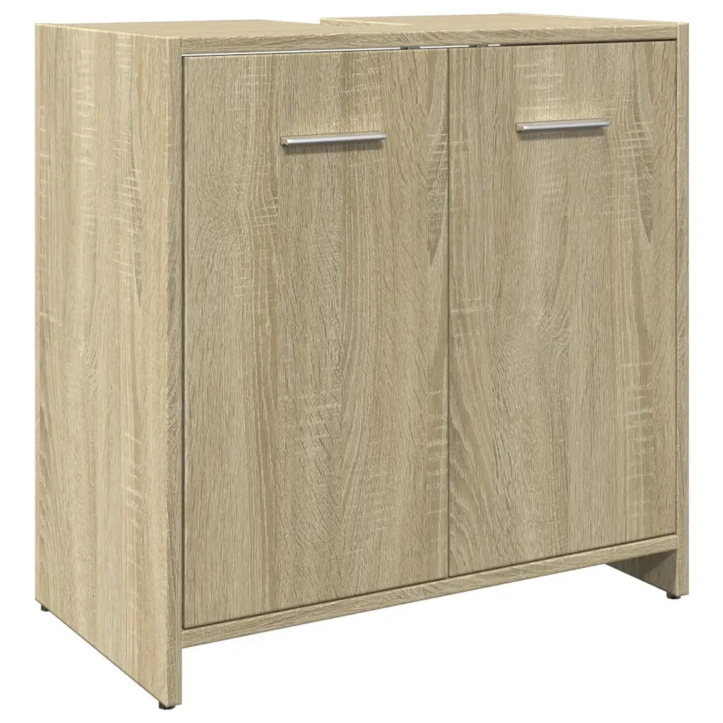 vidaXL Set Mobili da Bagno 4 pz Rovere Sonoma in Legno Multistrato