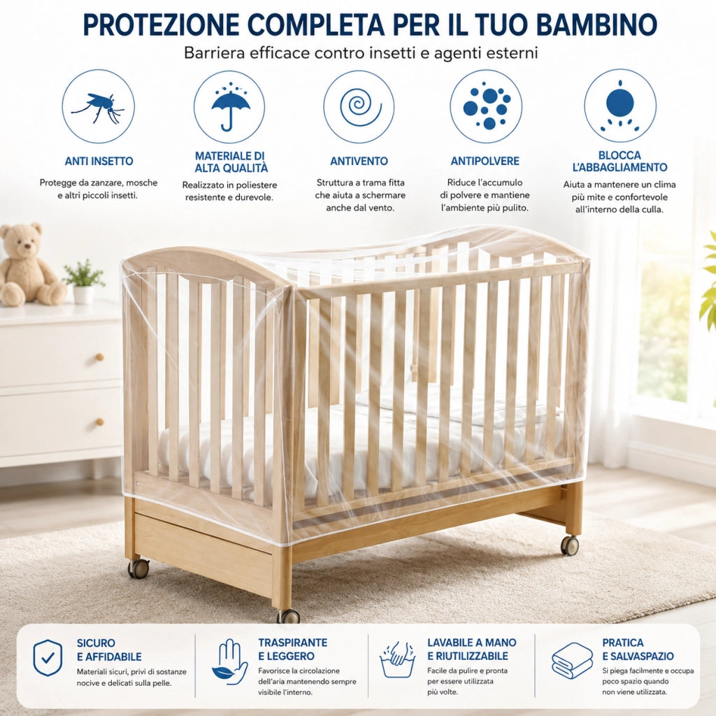 Zanzariera Universale Bianca per Culle Lettini Carrozzine 233207