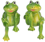 Decorazione esterna a forma di rana realizzata a mano - Tuindecorazione - Bicchiere di natura - Scultura - Ornamento - Resina naturale, ecocompatibile