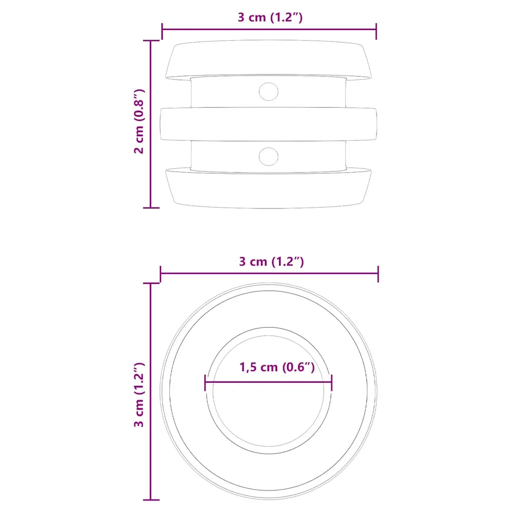 Paracolpi per tavolo da calcio balilla 16 pcs Nero 3 x 3 x 2 cm 858896