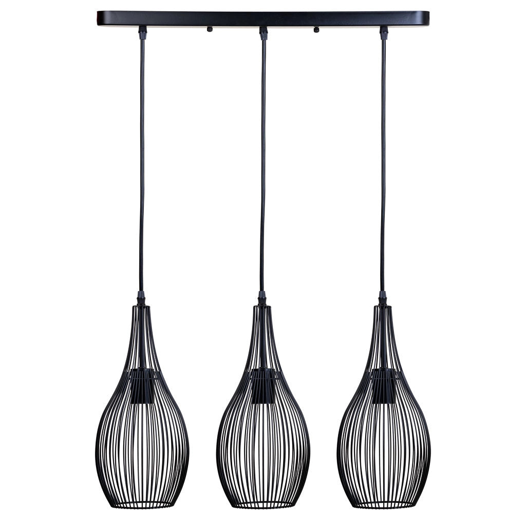 Plafoniera in metallo nero 58x17x94h