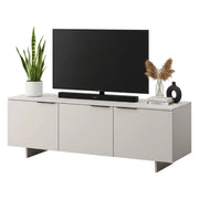 Mobile porta TV Matenano, Madia da salotto con tre ante battenti, Rialzato da terra, 150x42 h55 cm, Beige