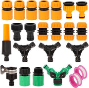 Set di connessione rapida per tubi da giardino - 21 pezzi - Robusto e duraturo - 3/4 pollici e 1/2 pollici - Connesioni impermeabili - Adatto per uso all'aperto