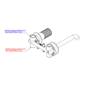 Miscelatore incasso per lavabo su due piastre tonde separate bocca 17 cm - serie Celebrity