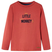 Maglietta per Bambini Maniche Lunghe Rosso Bruciato 116cod mxl 108076