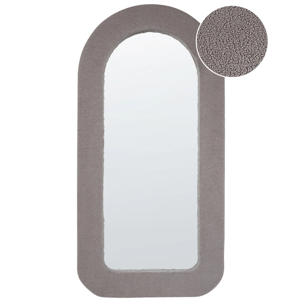 Specchio da parete Tortora Boucle imbottito vetro 60 x 120 cm Rettangolare Decorativo a parete Pezzo d'Accento Stile Moderno