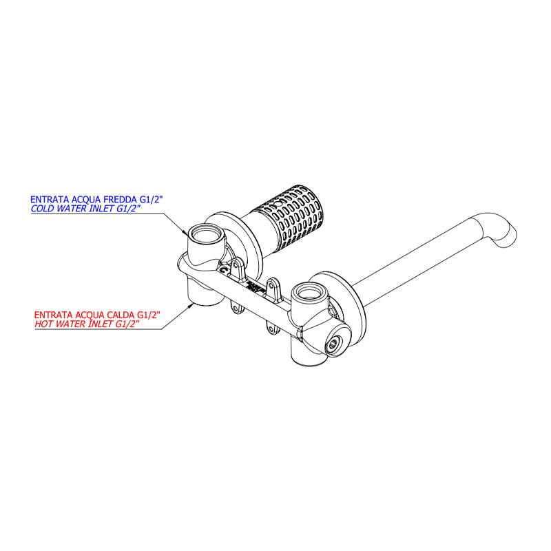 Miscelatore incasso per lavabo su due piastre tonde separate bocca 19 cm - serie Celebrity