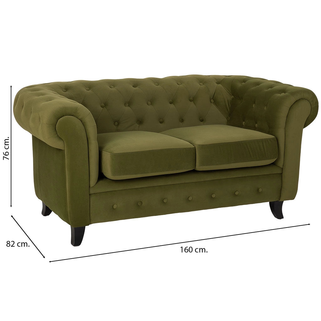 Divano verde 160x82x76h cm