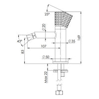 Miscelatore bidet senza scarico e senza foro sul corpo - serie Celebrity