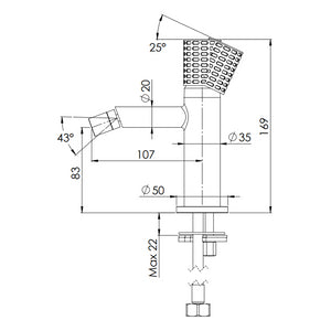 Miscelatore bidet senza scarico e senza foro sul corpo - serie Celebrity