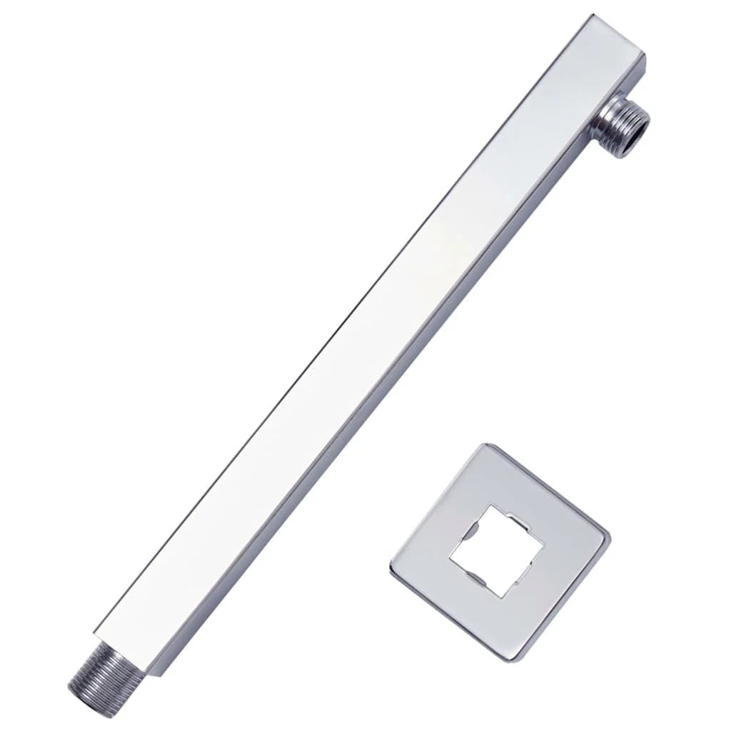 Braccio supporto doccia quadrato braccio soffione doccia braccio soffione bagno interno acciaio inox 201 argento 30 cm 02_0003280
