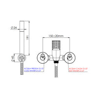 Miscelatore vasca esterno con flessibile cm 150 e doccetta a 1 funzione - serie Celebrity