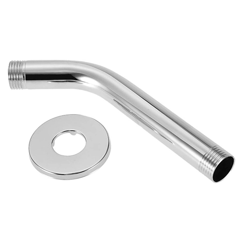 Set doccia cromo con braccio inclinato 25 cm e soffione tondo in abs