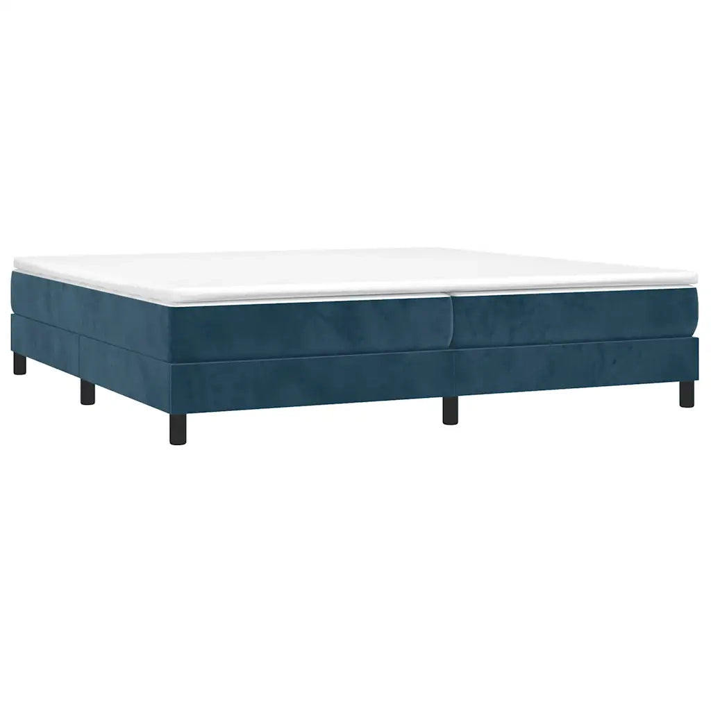 Giroletto a Molle con Materasso Blu Scuro 200x200 cm in Velluto cod mxl 57741