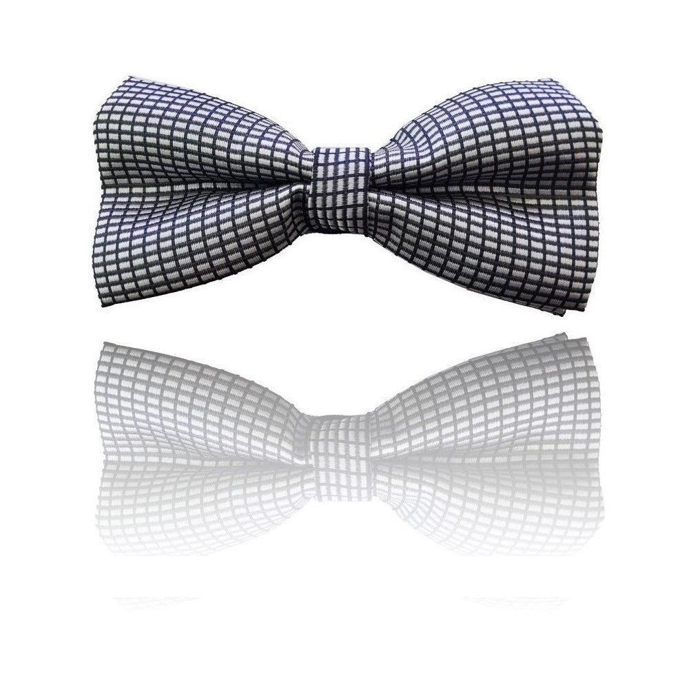Trade Shop - Papillon Quadri Bianco Nero Cravattino Farfallino Cravatta Frack Papion -