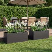 Vaso da giardino 2 pz Nero 80 x 40 x 40 cm 8005233