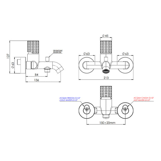 Miscelatore vasca esterno senza set doccia - serie Celebrity