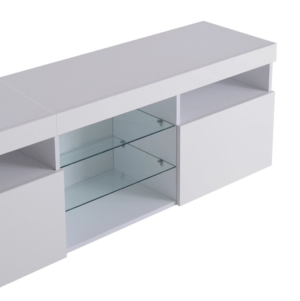 Mobile TV moderno bianco con LED variabile, 180 cm