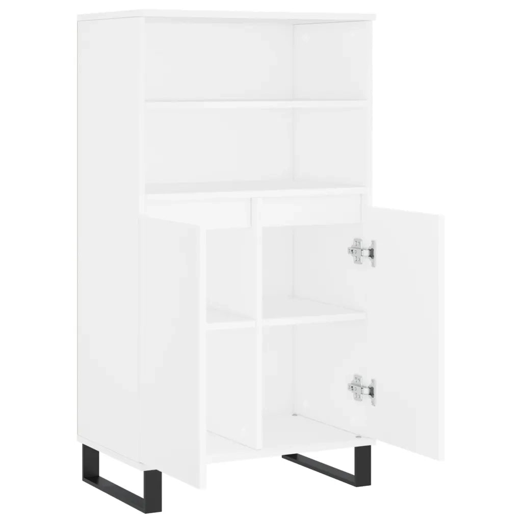 Credenza | Madia | Buffet da pranzo | Armadio da pranzo Alta Bianca 60x36x110 cm in Legno Multistrato