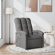 Poltrona Massaggiante Reclinabile Grigio Scuro in Tessuto 371740