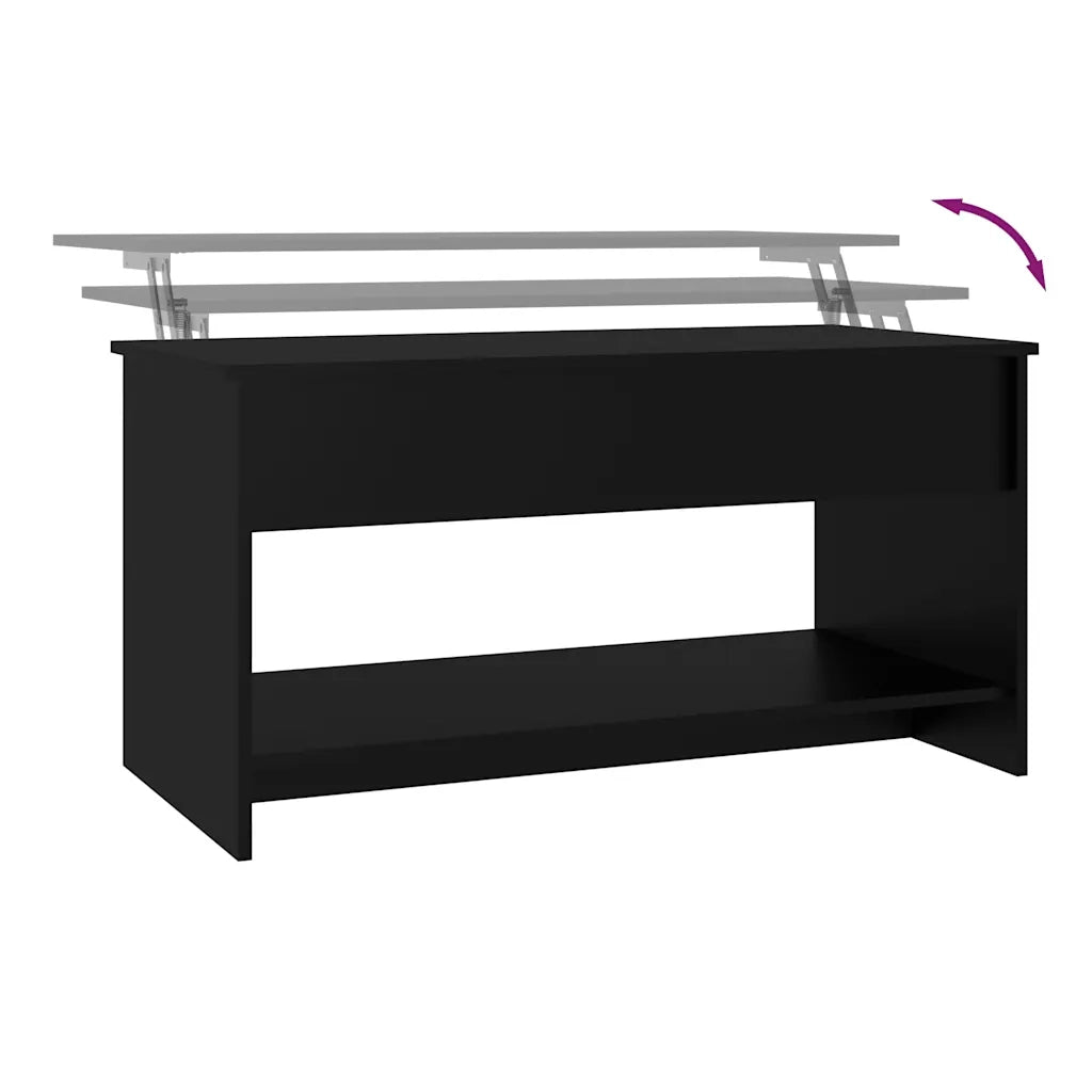 Tavolino da Salotto Nero 102x50x52,5 cm in Legno Multistrato cod mxl 24348