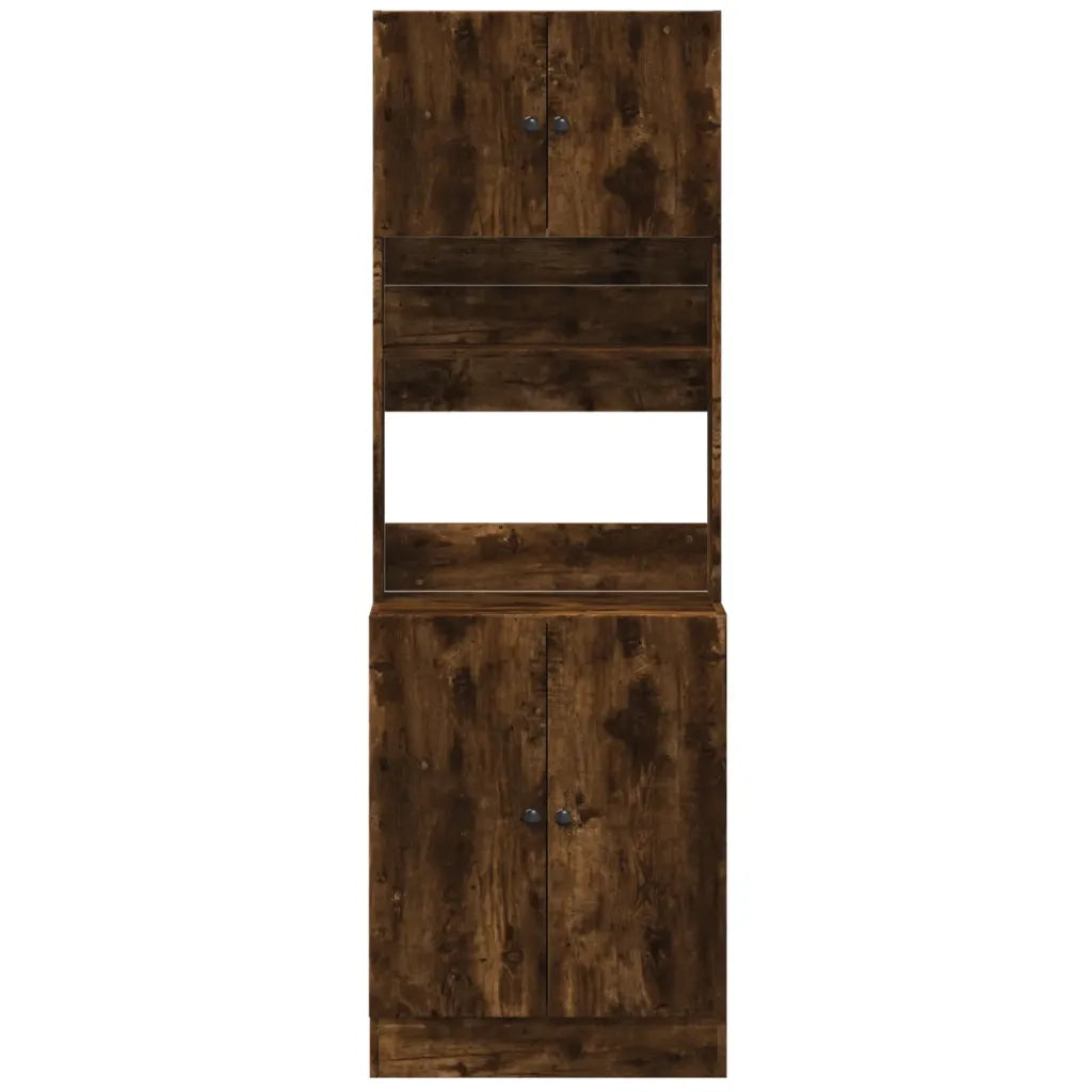 Mobile da cucina moderno in legno composito pratico contenitore 60 x 50 x 180 cm finitura rovere affumicato 02_0055534