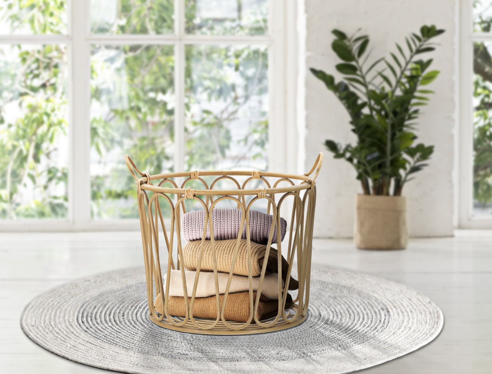 Cesta Panama Ø 49,6x42 cm in Ferro e Plastica