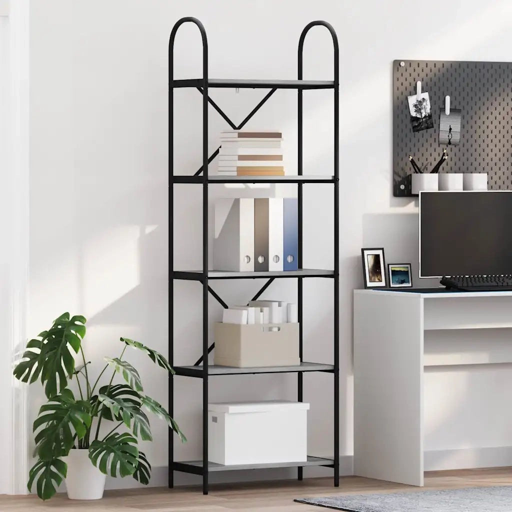 Libreria-Scaffale per Libri-Mobile di Stoccaggio Grigio Sonoma 60 x 30 x 183 cm Legno multistrato 579342